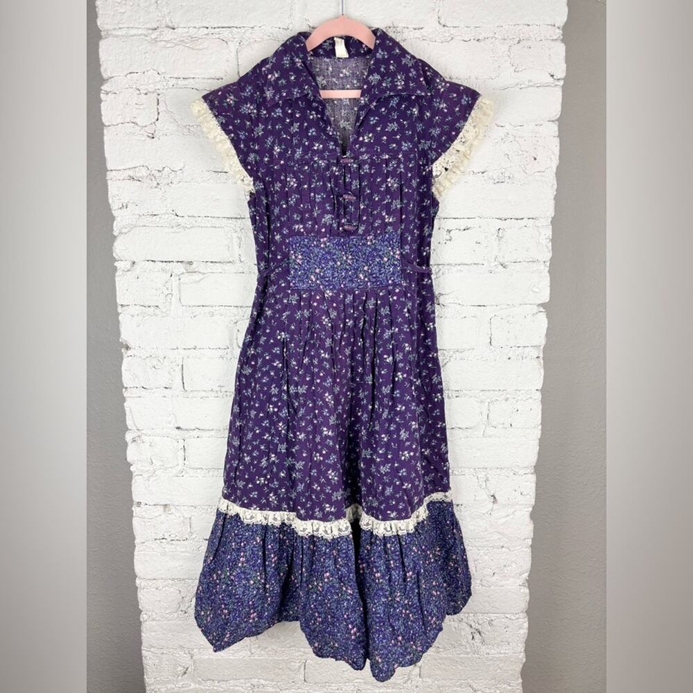 Vintage Purple Floral Dress